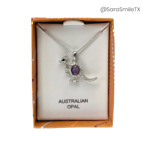 TOSCOW Genuine Australian Kangaroo Opal & Sterling Silver Necklace - NIB - Picture 7 of 15